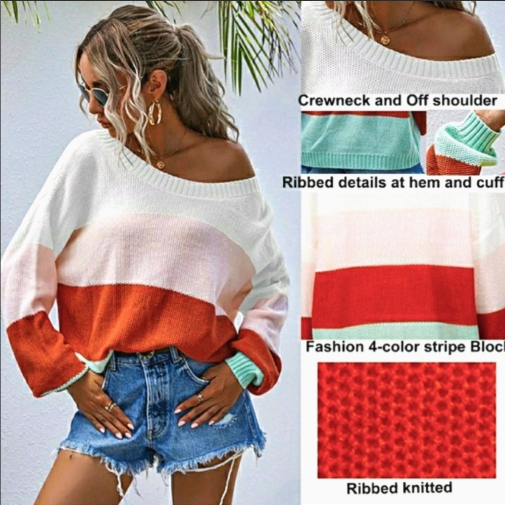 LAST ONE! Zara Color-Blocked Sweater - Picture 3 of 6